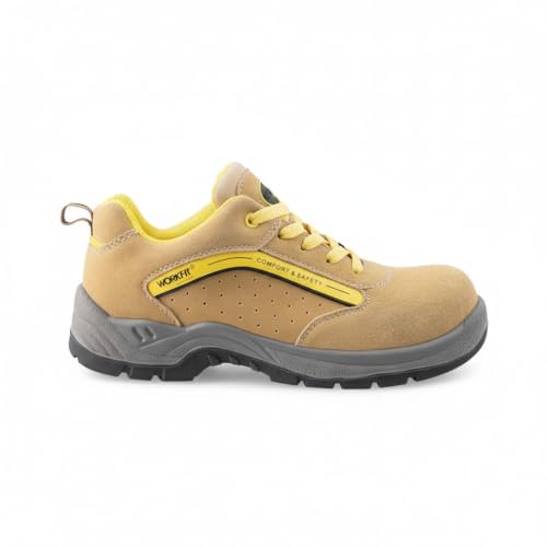 Workfit Dune Zapato de Seguridad S1 – Puntera Fibra de Vidrio 200 J, Suela PU Doble Densidad Antideslizante y Antiestática