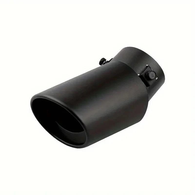 Tuyaux d'échappement 63mm universel noir pour silencieux voiture avec embout rond en alu