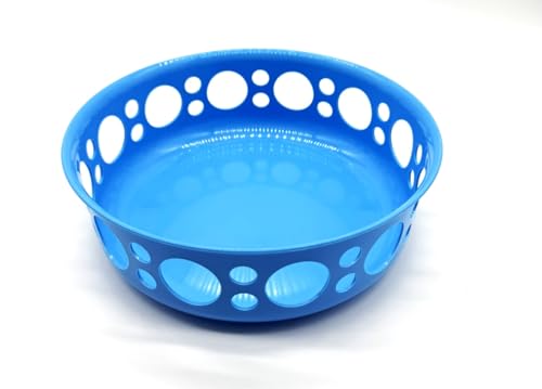 Kimmel Schale Obstschale Brötchenschale Brotkorb Brötchenkorb Obstkorb Servierkörbchen Obstschale Brotschale 20 cm im Durchmesser, aus Kunststoff, Mehrweggeschirr, Farbe hellblau
