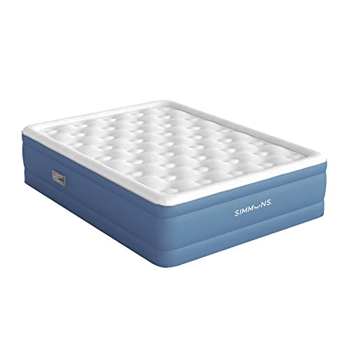 Simmons Rest Aire Mattress Air Bed With Side Built-In Pump And Soft Velveteen Topper, 17" Queen #TOP1