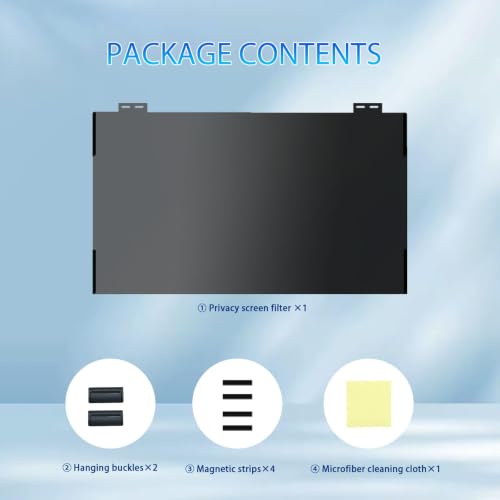 Image of Computer Privacy Screen 23.6 Inch Magnetic, Removable Hanging Privacy Shield for Frameless Monitor 16:9 Widescreen, Anti Blue Light, Anti-Glare Protector