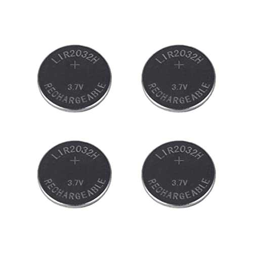Girafus 4X Piles Bouton LIR-2032 Rechargeable Lithium - Remplace Les Piles Bouton CR2032 - par Ex. : Carte mère, Calculatrice de Poche, Bougies électriques, Ordinateur de vélo, Jouets, Pet Tracker Cover