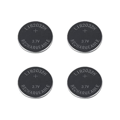 Girafus 4 pièces LIR2032 Pile Bouton Rechargeable / 70mAh !Capacité ! / Pile Bouton Remplace la Pile Bouton CR2032-Button Cell 3.7V par ex.Carte mère,Bougies électriques,Ordinateur de vélo,Jouets