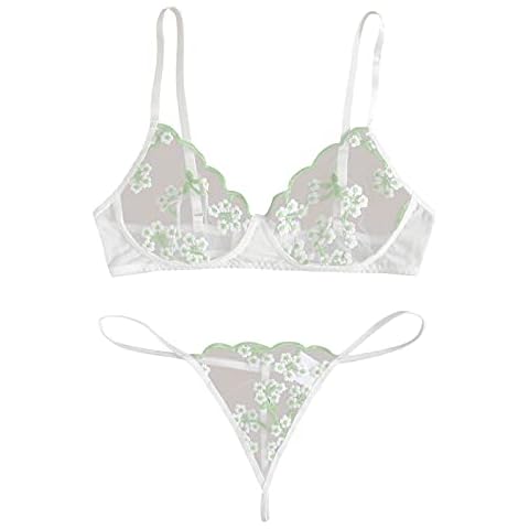 fzlOT Valentines Day Garters Belts Sexy G-String Lace Lingerie Dress Up Outdoor Ladies White Cover