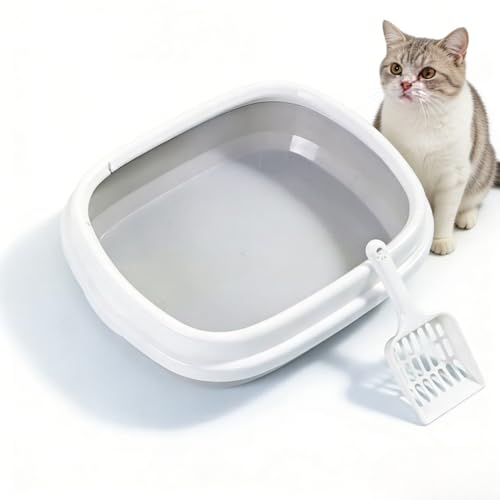 Arenero cerrado para gato en polipropileno gris miniatura 1
