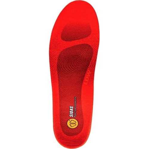 Sidas Unisex 3Feet Winter Insulated Cushioned Low-Arched Feet Ski Boot Insoles with EVA Shell for Arch Support | Woven Polyester Mesh Cover, Red, Large