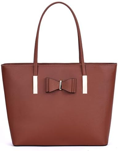 kukubird Women's Top-Handle Black Large Tote Bag Handbag Simple Shoulder Bag with Zipper for School Work Leisure