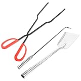 Pinces pour cheminées d'intérieur : outil de nettoyage idéal pour déplacer les braises et retirer les cendres refroidies des grilles en céramique, pelle à feu pratique