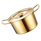 Zerodeko cacerola antiadherente olla de caldo pequeño olla de fideos olla de ramen coreano binaural olla de sopa olla de acero inoxidable Cacerola de salsa individual pequeña olla caliente