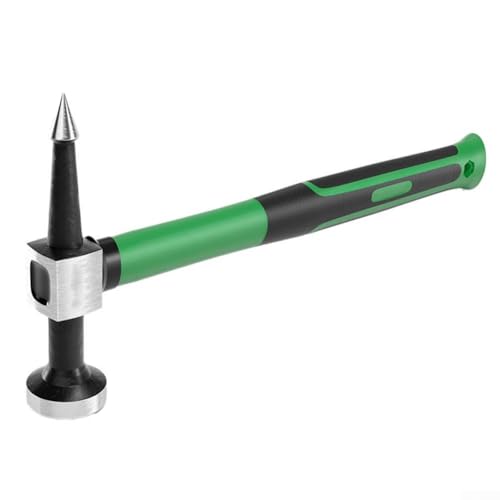 Martillo de chapa de acero de alto carbono de 315 mm para el cepillado de carrocería y reparación de automóviles, incluye cabezas planas, cuadradas y puntiagudas con mango de fibra de vidrio (cabeza