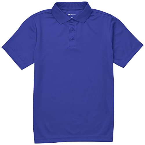 Classroom School Uniforms Unisex Polo T-Shirts with Moisture Wicking & Ribbed Collar CR860Y, XL, SS Royal
