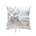 TARTIERY Coussin D’alliances, Porteur Oreiller Anneau Rustique - Fournitures De Mariage, Blanc Romantique Wedding Rose Anneau Box Rose Coeur Favors Wedding Ring Oreiller 20207cm
