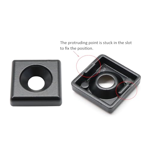 Image of 10Pcs 2020 Aluminum Extrusion T Slot End Cap Bracket 20 Series Extruded Hardware Cover with Screws for 20 /20 2040 T V Slot Black Aluminum Profile Frame Fitting