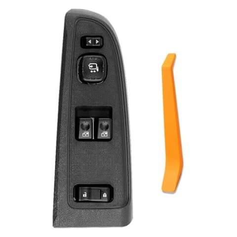 15883322 Front Left Master Power Window Switch and Panel 2 Doors with Folding Mirror Compatible with Chevrolet Silverado 1500 2500 3500 GMC,10398567, 15109665 Cover