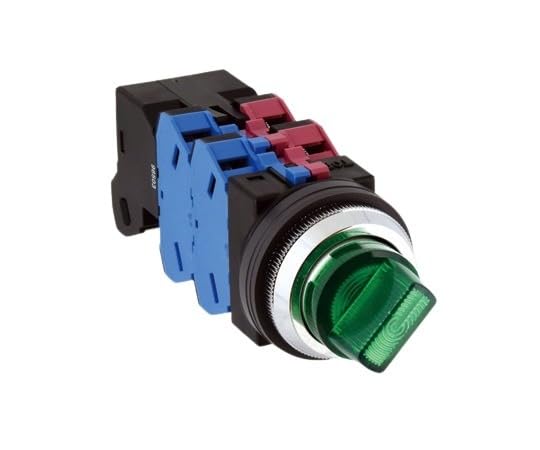 IDEC &phi;30 TWNシリーズ 照光セレクタスイッチ 90&deg;-2ノッチ LED照光 AC100/110V ASLN211611DN