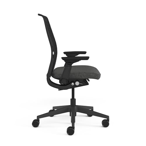Image of Steelcase Think Ergonomic Office Chair - Otto Charcoal | Adjustable Lumbar Support, 4D Arms, LiveBack System | Weight-Activated Recline | 12-Year Warranty (Black)