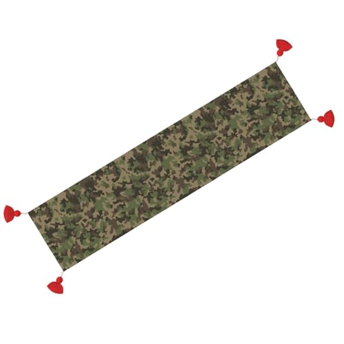 Chemin de table de Noël vert camouflage抗污, idéal table de cuisine - 3