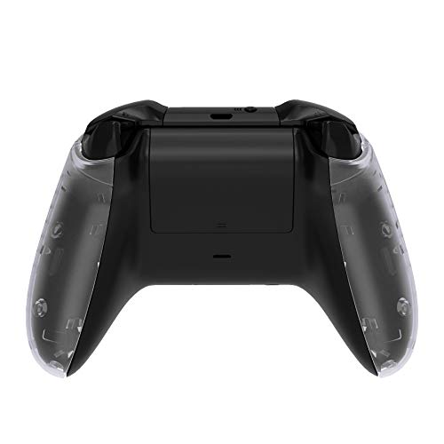 Image of eXtremeRate Transparent Clear Faceplate Side Rails for Xbox One Wireless Controller Model 1708, Replacement Front Housing Shell Panels for Xbox One X & One S Controller