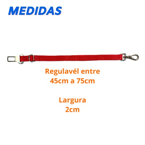 Cinto De Segurança Pet Para Viagem De Carro Cão Cachorro (Vermelho)