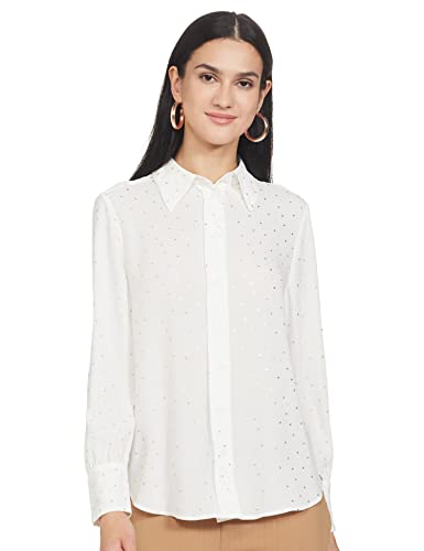 Image of Marks & Spencer Womens Printed Polyester Collared Neck Regular Fit Top