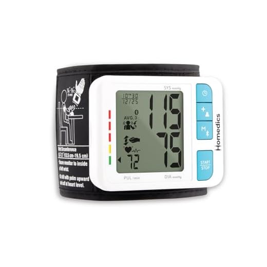 Homedics 700 Series Wrist Cuff Blood Pressure Monitor for Home Use, One-Touch Operation, Accurate Results, 2 Users, with Bluetooth Wireless Technology to The Homedics Health App (Smart)