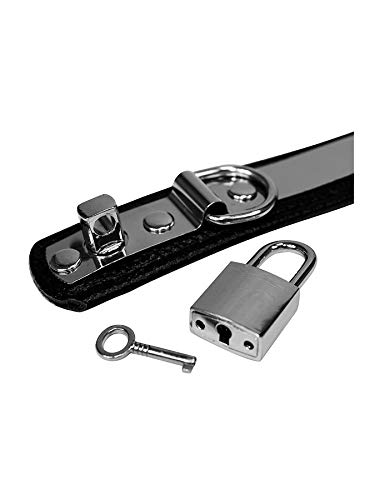 Collier en cuir Rimba bondage play de 3cm pour l'initiation aux jeux de retenue - 4