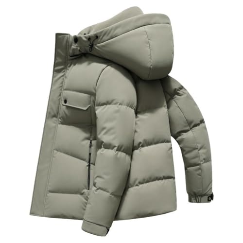Chaqueta de plumas para hombre con capucha abrigo de invierno minimalista