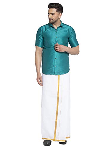 Image of SAIFOO Men's Classic Silk Ethnic Shirt.