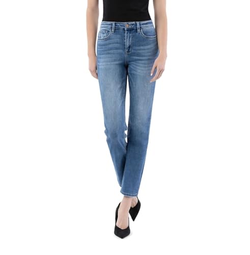 VERVET Jeans Women's Comfort Stretch High Rise Slim Straight Jeans3