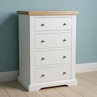 GROFurniture Chest of Drawers, Solid Built Chest of Drawer for Bedroom, 4 Drawer Tallboy Chest, Bedroom Storage Chest, Slim Chest of Drawers, Narrow Storage Drawers