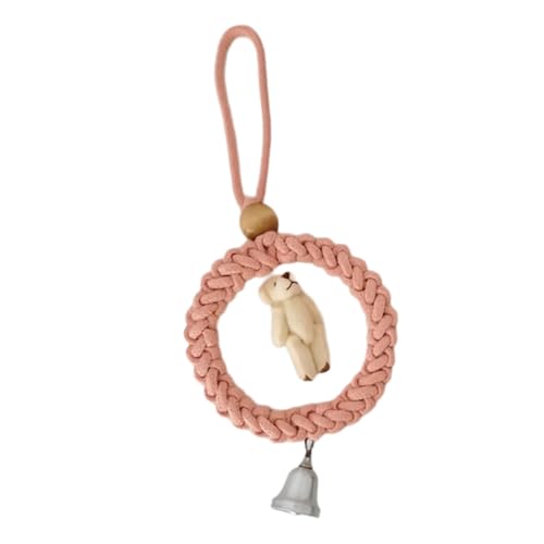 Nordic Lovely Bear Toy Chimes Hanging Bells Handmade Craft Nursery Room Wall Hanging Decoration Baby Room Ornament