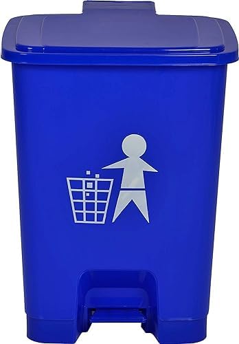 Image of Biomedical waste bins Plastic Pedal Dustbin for hospitals (16Ltr, Blue) With 5 Pcs Bio Hazard Bags Free