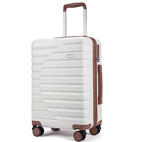 CLUCI Checked Luggage with Spinner Wheels,Lightweight Hardside Suitcase PC Hardshell Luggage with TSA Lock,24