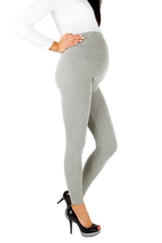 FUTURO FASHION - Leggings de Maternidad Muy cómodos - Algodón - Todas Las Tallas - Ceniza - Talla EU 36