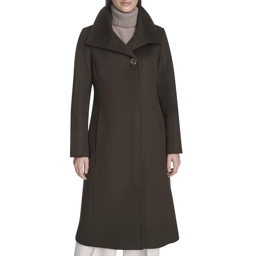 Classic Wool Walker Kenneth Cole Manteau Femme à Trois Boutons et Col Montant