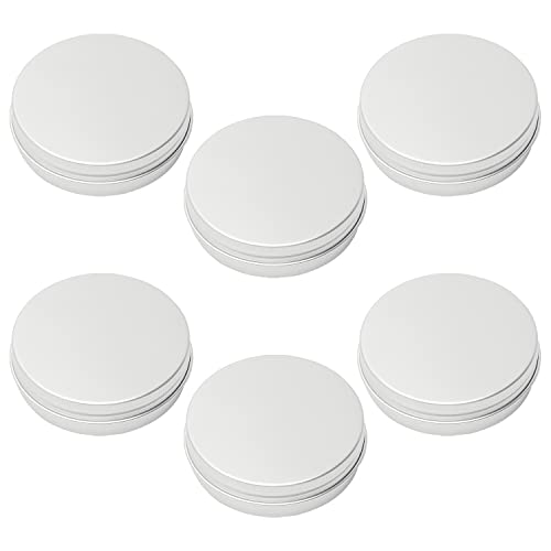Image of Othmro 6Pcs 3.4oz Metal Round Tins Aluminum Tin Cans Jar Refillable Containers 100ml Tin Cans Tin Container Bottle with Screw Lid for Salve Spices Lip Balm Tea Candies Silver 83x23mm