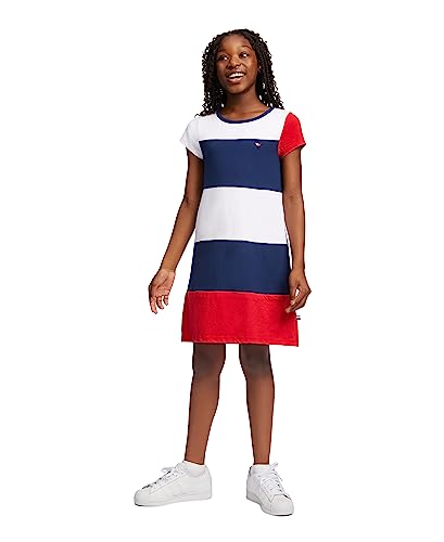 Tommy Hilfiger Girls' Short Sleeve Flag T-Shirt Dress, Relaxed Fit with Classic Logo Design & Crew Neck3