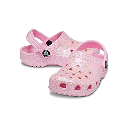 Image of Crocs Unisex-Child Classic Glitter Clog, Flamingo, 5 Toddler