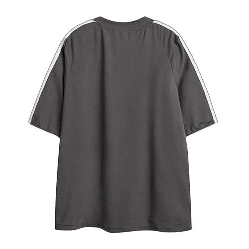 Aelfric Eden Oversized T Shirt Men 90s Shirt Unisex Streetwear Contrast Color Graphic Tees Casual Vintage Summer Tops