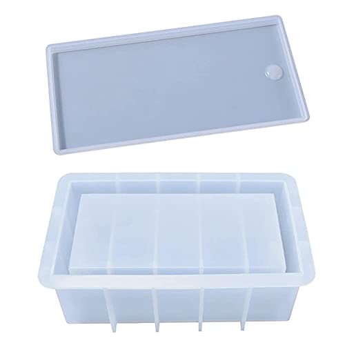 Epoxyhars mal, Domino's doos siliconen mallen met deksel, schaakopbergkoffer epoxygietvorm voor doe-het-zelf handwerk