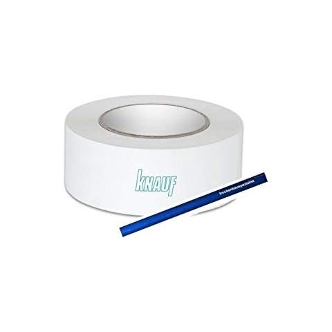 5 x Knauf Fugendeckstreifen Kurt 75 m inkl. Bleistift 175 mm, reißfester Bewehrungs-Streifen zur Verspachtelung von Gipskartonplatten und Gipsfaserplatten, Faserband mit hoher Festigkeit Cover