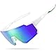 suoso Sportbrille-Sonnenbrille Herren-Damen-Fahrradbrille-Sunglasses men-Polarisiert-UV400-Damen-Ski-Schnelle Brille Rave-Radfahren-Fahrrad-Angeln-Rennrad 5-Weiß Grün
