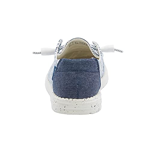 Image of Hey Dude Women's Wendy Blue Aztec Size 9 | Women's Shoes | Women's Lace Up Loafers | Comfortable & Light-Weight