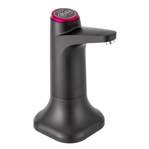 Elektrischer Wasserspender Pumpe für Wasserflasche | Flaschen Wasserspender | Wasserspender für Zuhause Büro Küche Camping | USB-Ladefunktion | Kompatibel mit verschiedenen Eimertypen (Schwarz)