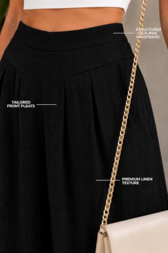 Image of Jawdrobe Women's Pure Cotton Flare Palazzo Pant | Wide Leg Trouser | Casual Office Wear | Relaxed Fit- Semi-Elastic High Waist