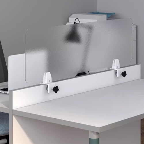 Mampara de escritorio acrílica, mampara protectora independiente para oficinas, recepción y cajas. Panel de privacidad para espacios de trabajo. Protección transparente para la salud y la seguridad.