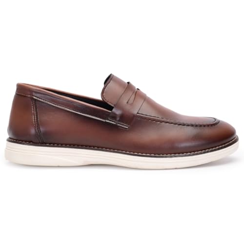 Sapato Masculino Social Oxford Loafer Esporte Fino (Marrom, BR, Adulto, Numérico, 39)