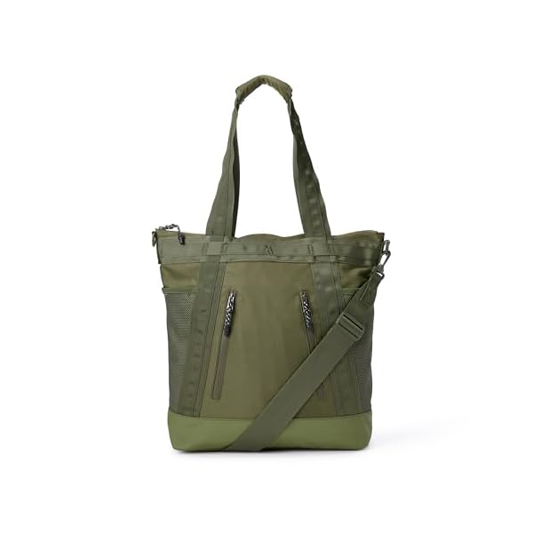 Amazon Essentials AE - Accessories Unisex Adults' Convertible Nylon Backpack Tote with Adjustable Straps for Men and Women, Olive, One Size