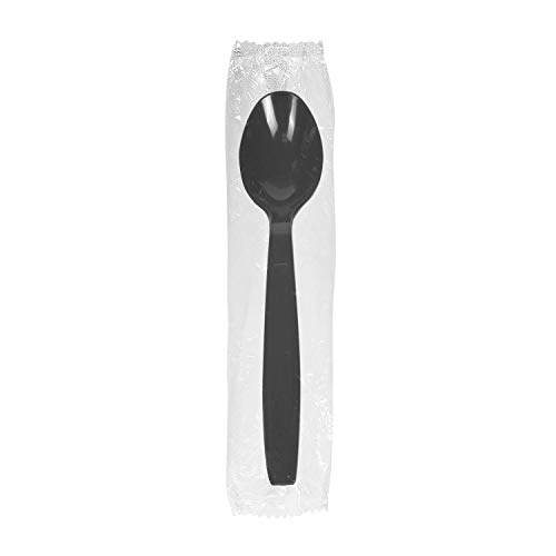 Karat U3523B PS Heavy Wrapped Tea Spoons - Black (Case of 1000)