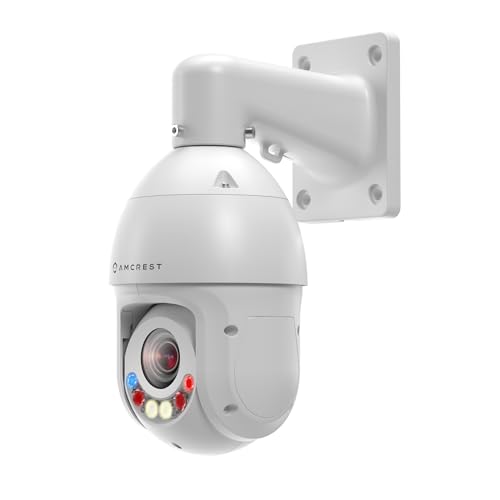Amcrest 4MP AI PTZ POE IP Camera Pan Tilt Zoom (Optical 25x Motorized Zoom) Speed Dome Human/Vehicle Detection F1.6 1/2.8 Sensor 4MP@30fps 328ft Night Vision IP4M-1063EW-AI-V2
